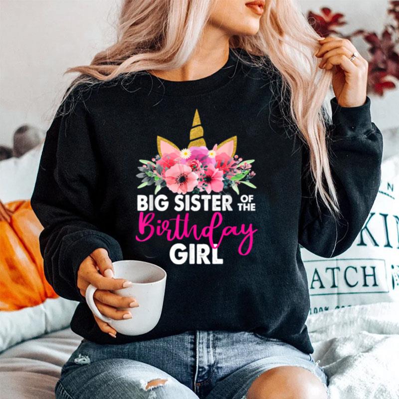 Big Sister Of The Birthday Girl Mother Unicorn Sweater