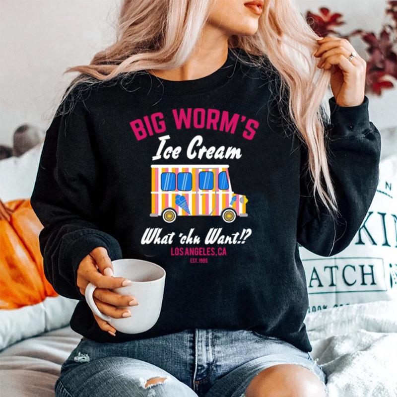 Big Worms Ice Cream Car What Chu Want Los Angeles Ca Est 1995 Sweater