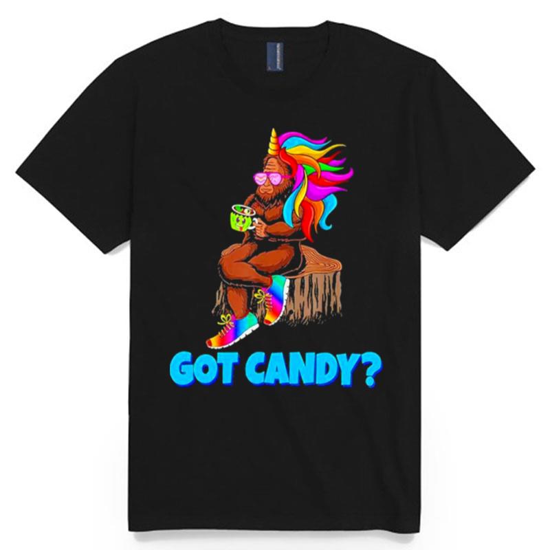 Bigfoot And Unicorn Got Candy T-Shirt
