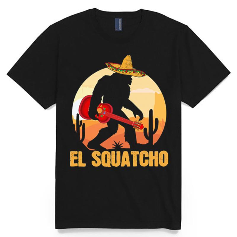 Bigfoot Hug Guitar El Squatcho T-Shirt
