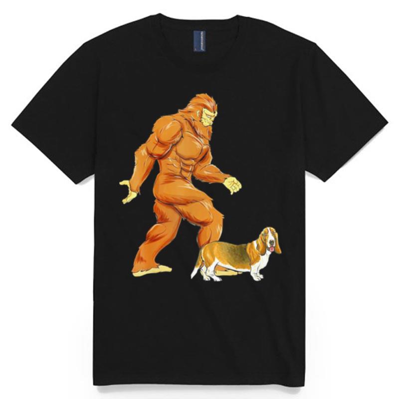 Bigfoot Walking Basset Hound Classic T-Shirt